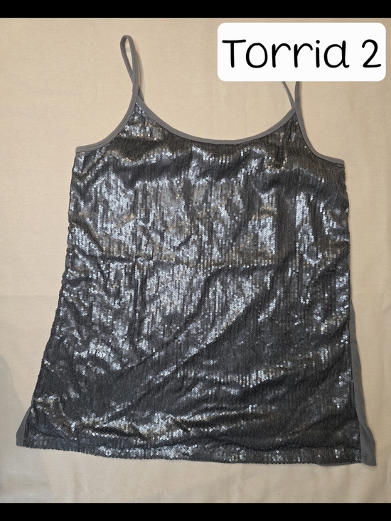 torrid Tops - torrid Silver Sequin Cami Tank